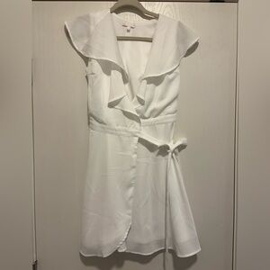 Gianni Bini White Asymmetrical Wrap Dress